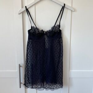 Victorias Secret Deep Purple Corset Bustier Babydoll Lingerie Dress 34B Small